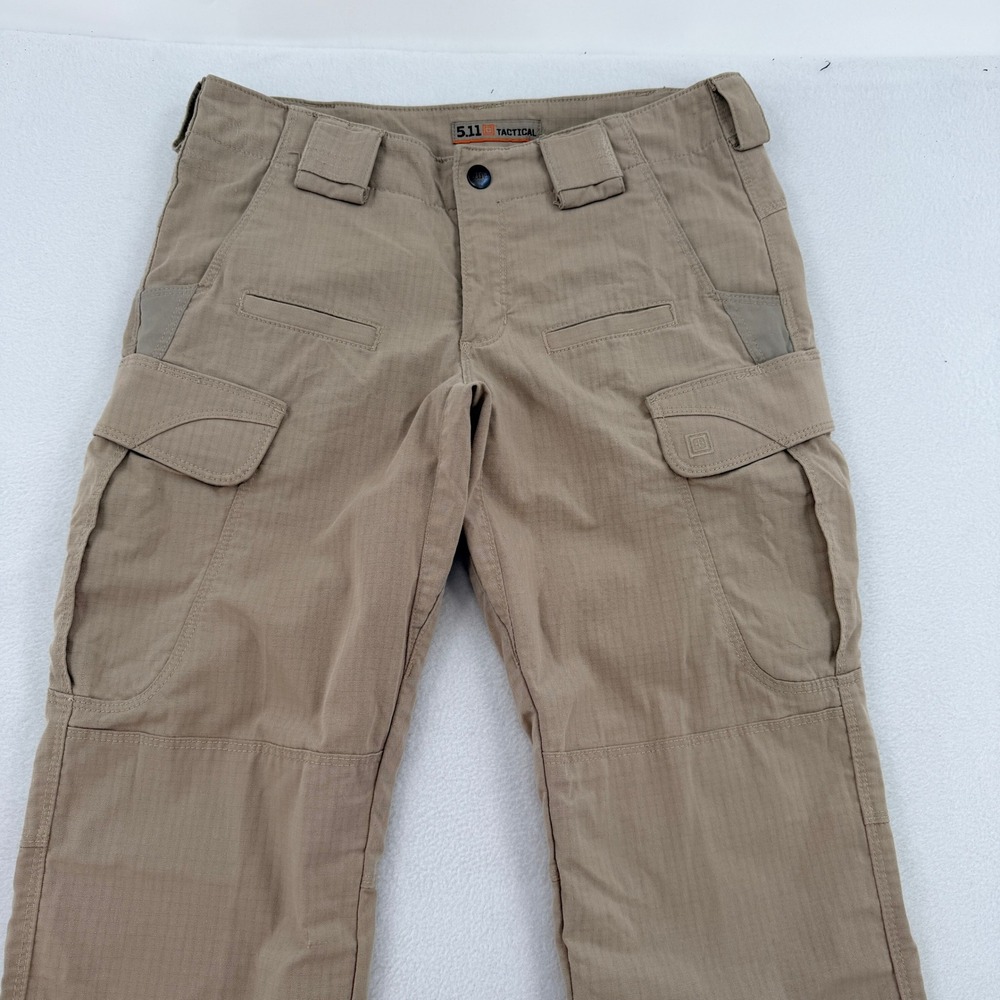 5.11 Tactical Stryke Pants Womens 4 Regular Khaki Tan Ripstop Cargo 64384 Work - Picture 3 of 9